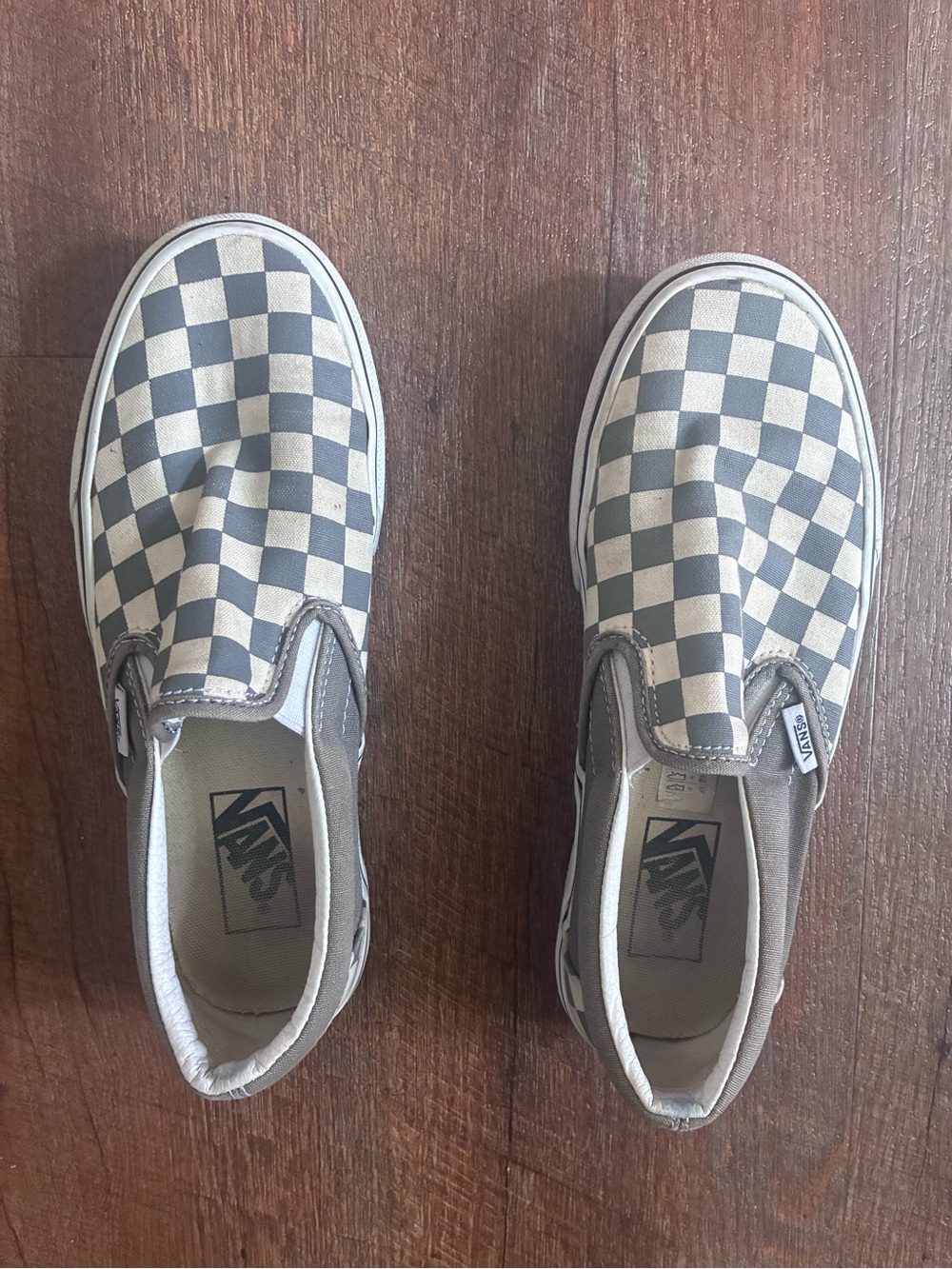 Vans men’s  Checkerboard Slip-On - Gray & White 6